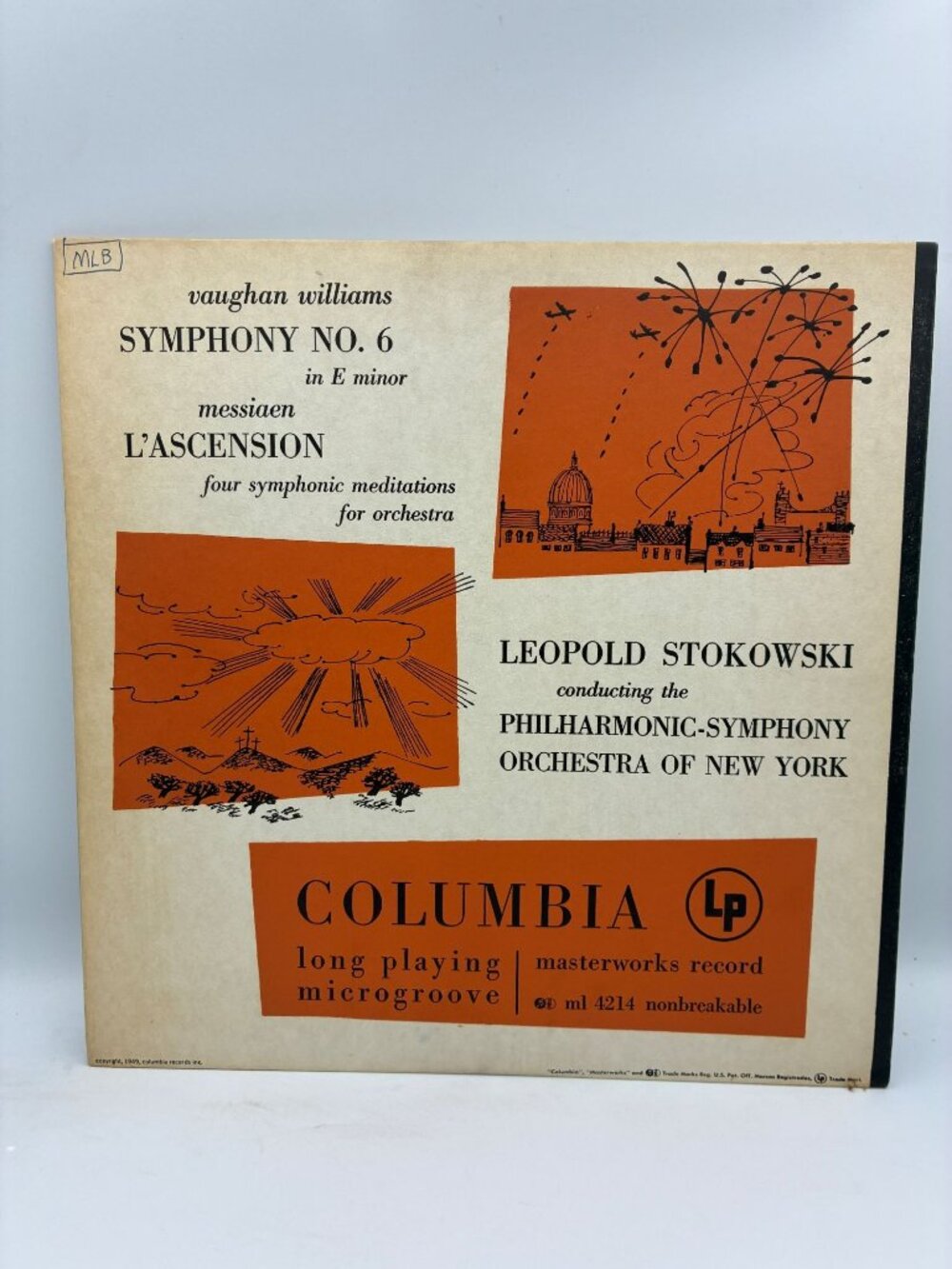 Vaughan Williams Symphony No. 6 / Messiaen LAscension LP 1950 Columbia ML4214
